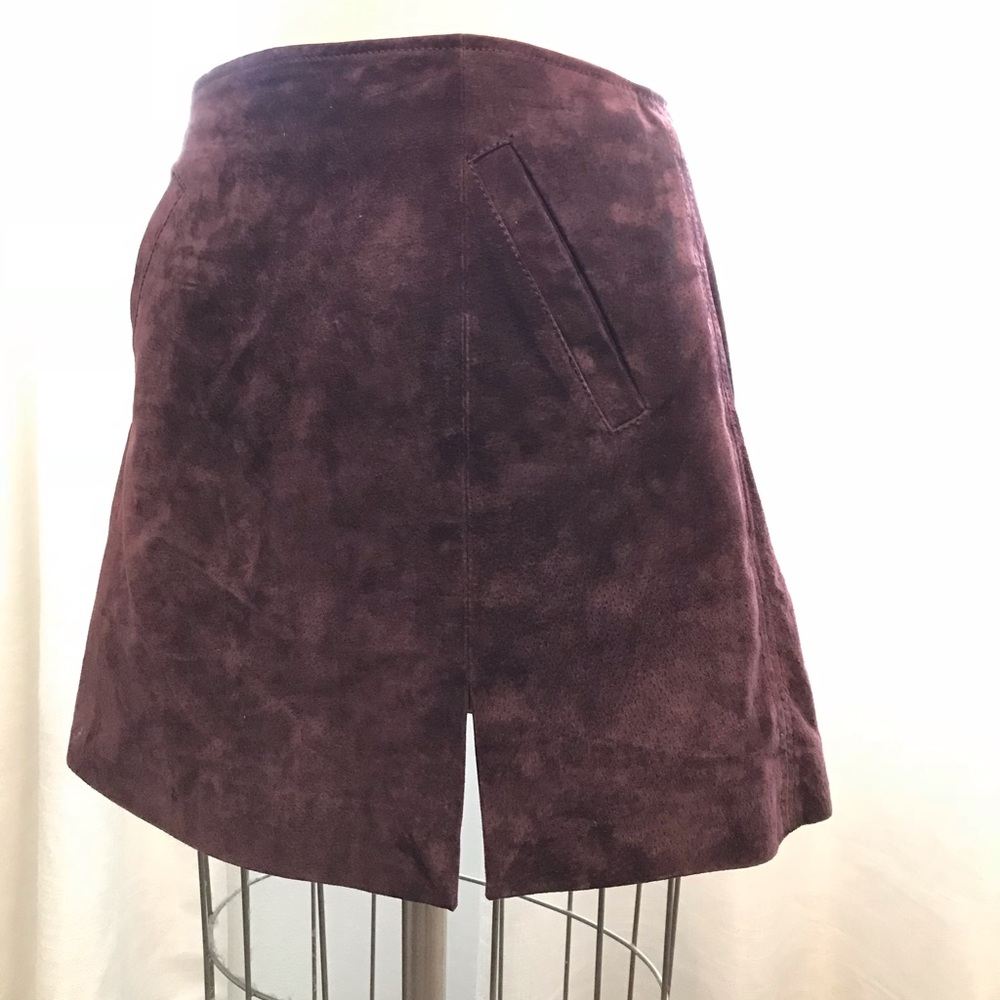 Deep Purple 100% Leather Mini Skirt!